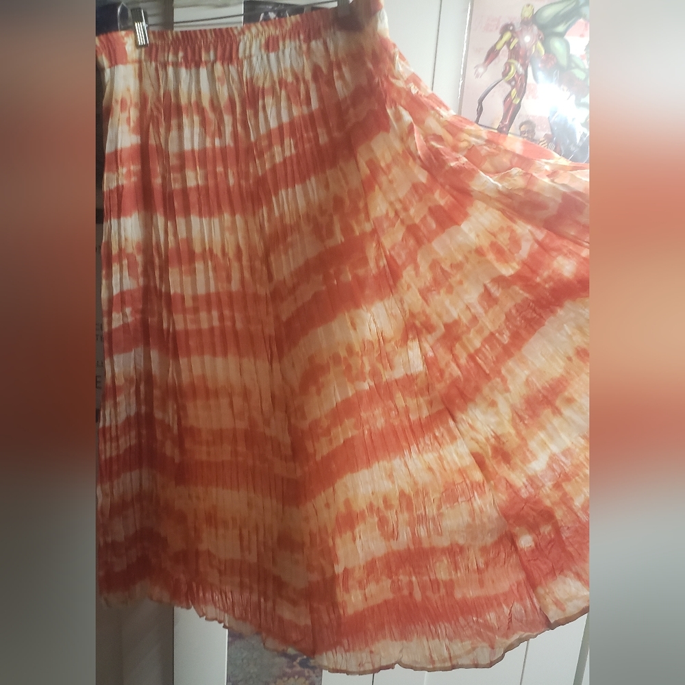 Coral Tie Dye Maxi Skirt - Dressbarn XL